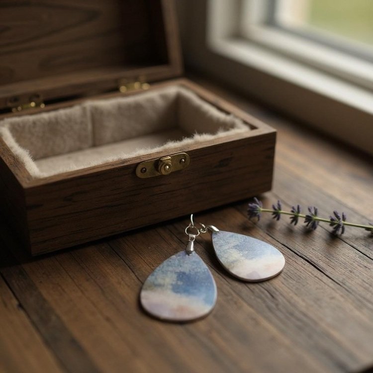 Misty Horizon Hand Made Earrings